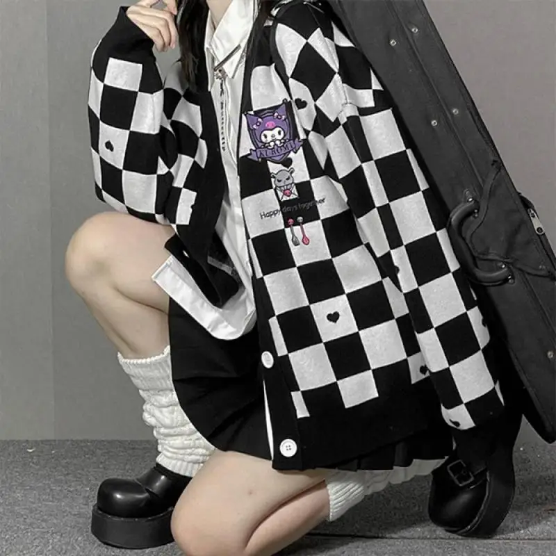 Beauty & Makeup Katia Di Paola Palermo - Beliebter Anime-Mädchen-Cardigan-Pullover Kawaii Schwarz Schön Frühling
