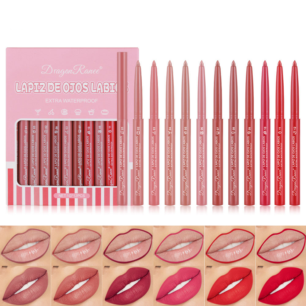 Lip Liner Pencil - Zwölf Lippenkonturenstifte definieren die gesamte Lippenform,