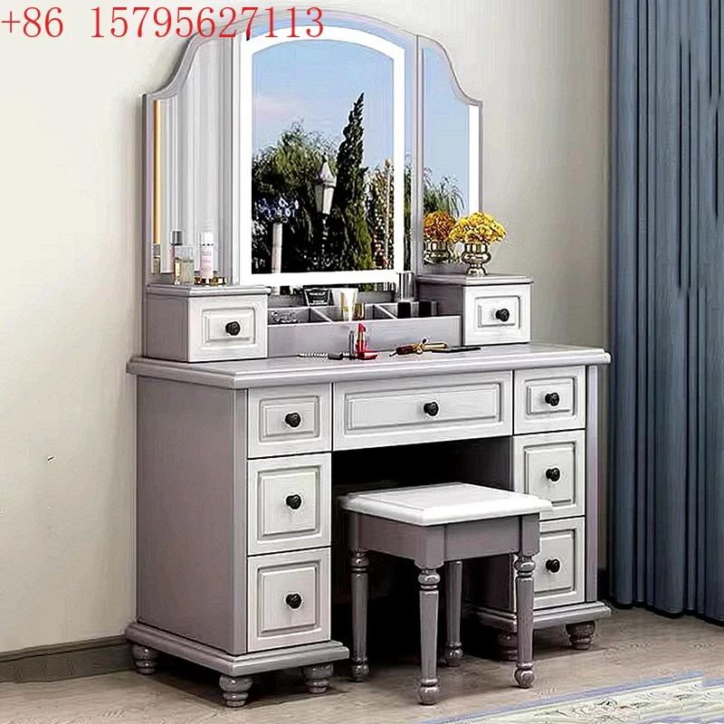 Beauty Makeup Vanity Set - Komplettes Set Ästhetischer Schminktisch mit Stauraum